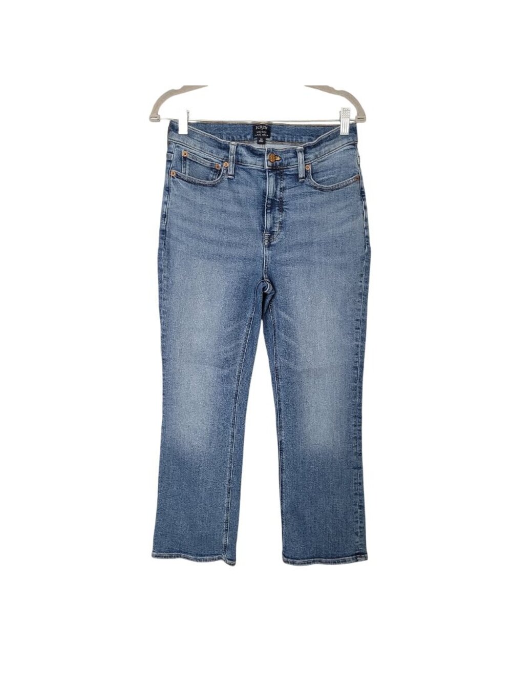 J.Crew Mid-Rise Flare Crop Jeans Womens Size 28 Blue Stretch Denim